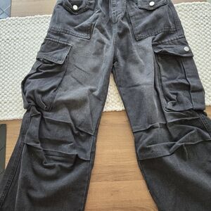 Black Cargo Pants with Pockets
